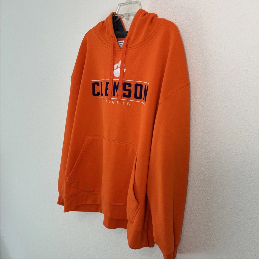 Champion Clemson Tigers Embroidered Hoodie Sweatshirt Fleece Men’s Size 2XL - Picture 7 of 13